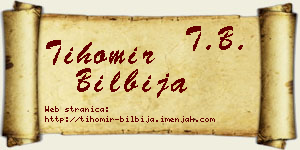 Tihomir Bilbija vizit kartica